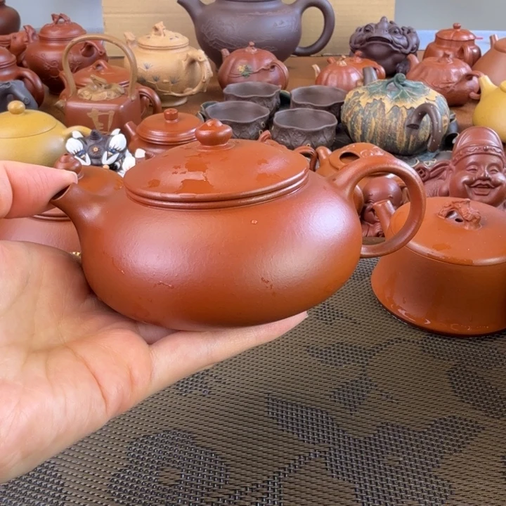 茶壶紫砂朱泥全手寒江170毫升