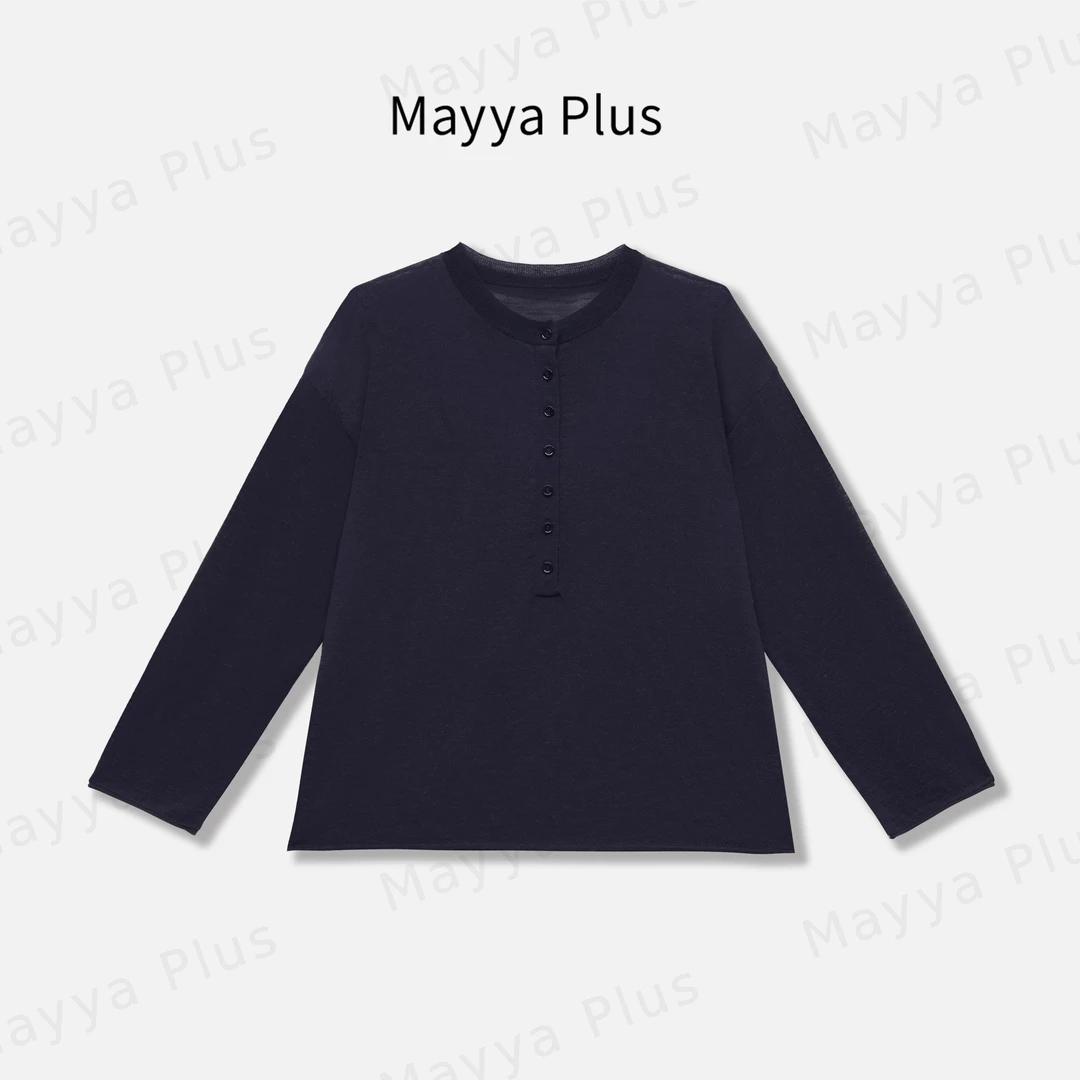 【蝉翼罩衫】Mayya Plus麦芽定制轻奢高级小众针织衫衫上衣32536101