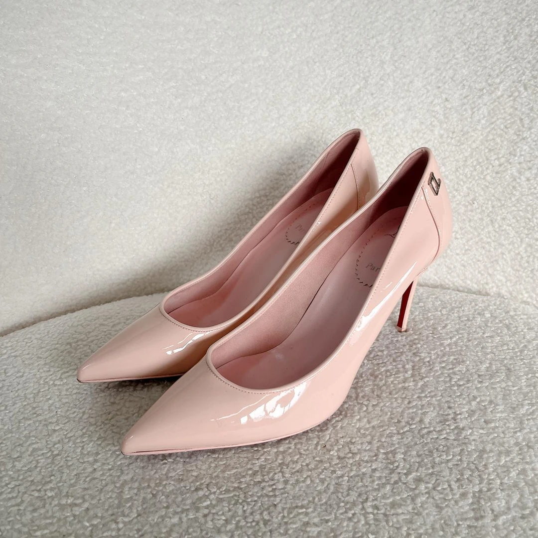 【Christian Louboutin】#粉色漆皮高跟鞋 37码
