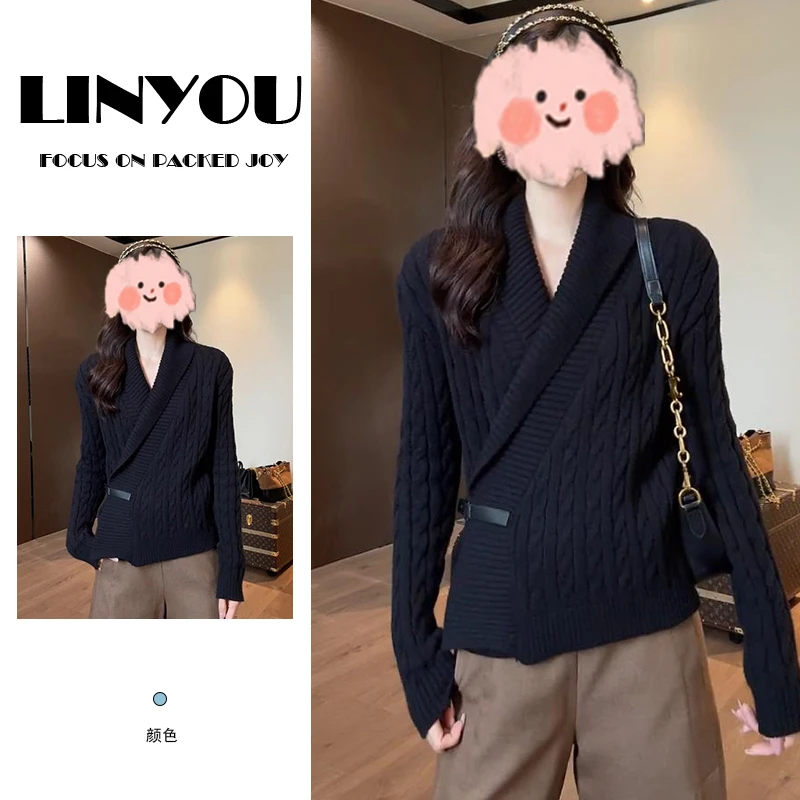 2025秋季新款慵懒风时髦设计感小众毛衣女士气质减龄高级感针织衫