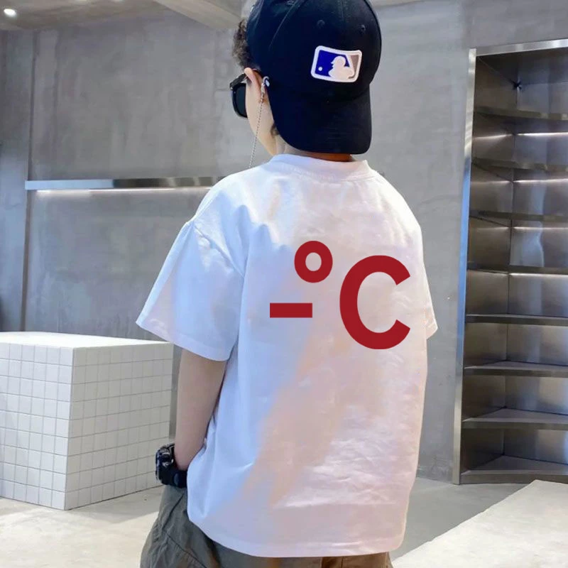 100%纯棉透气男童宽松型圆领T恤夏款百搭休闲帅气上衣打底衫