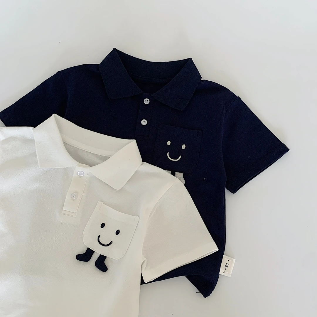 儿童短袖夏季新款韩版男宝男童上衣纯色polo衫帅气男孩夏装T恤宝