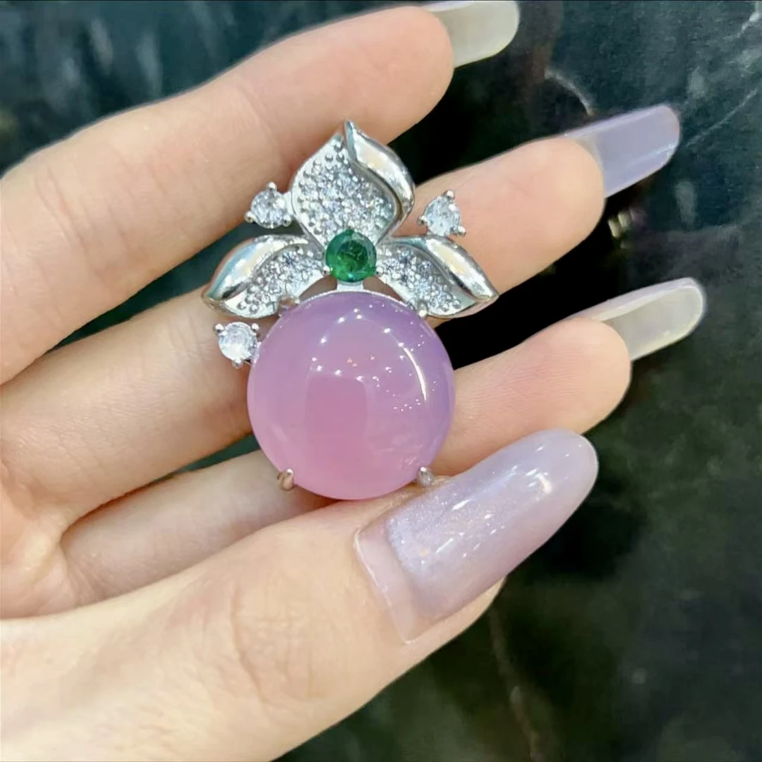 铜合金锆石吊坠 时尚设计款紫圆牌吊坠