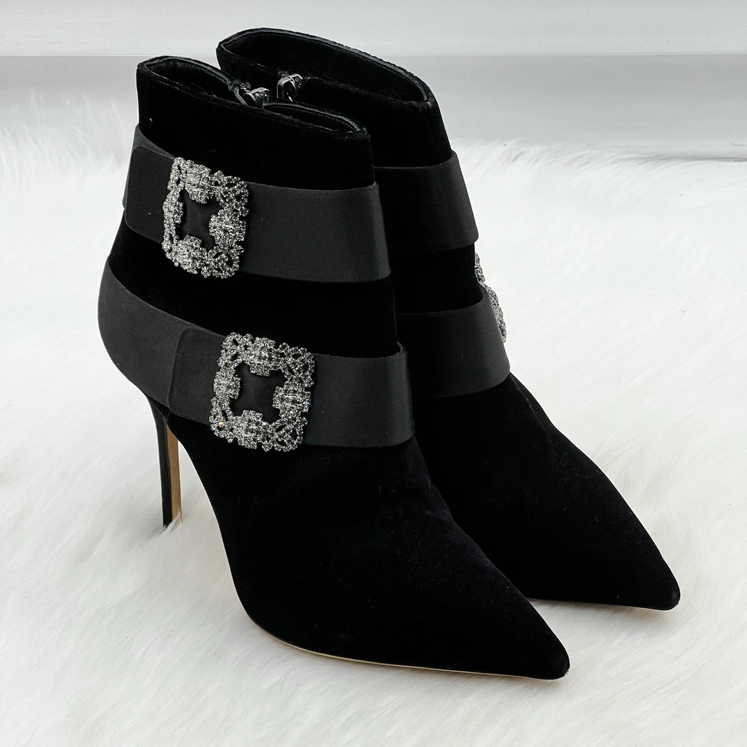 99新 MANOLO BLAHNIK/莫罗·伯拉尼克 短靴 38码 公价1.3w c7104