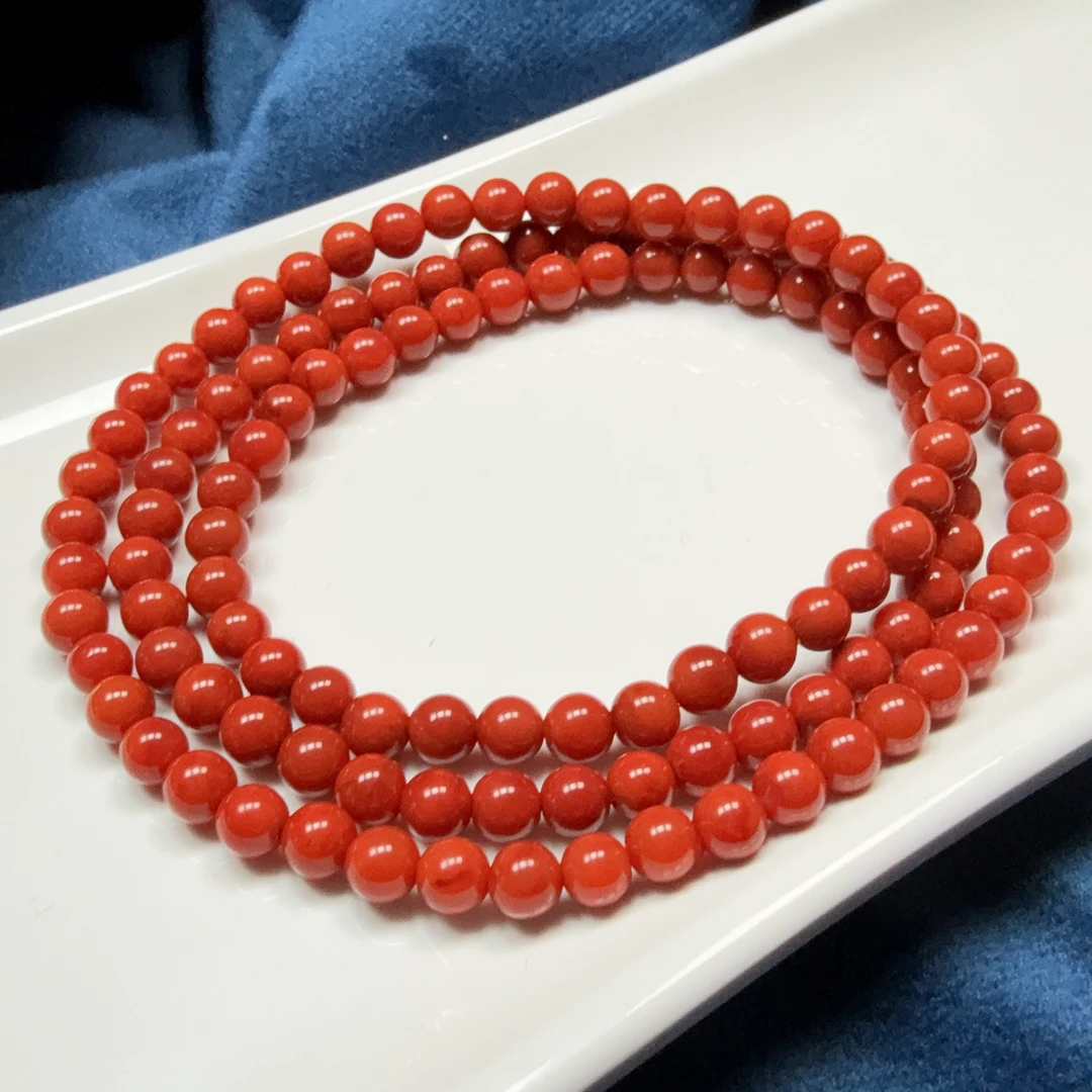 【伟伟鉴定】南红 原矿 圆珠长串  约 6 时尚百搭饰品