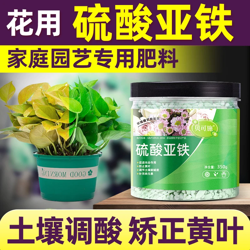 贝可施硫酸亚铁调节土壤酸碱度防黄叶通用水溶肥花卉蔬菜喜酸植物