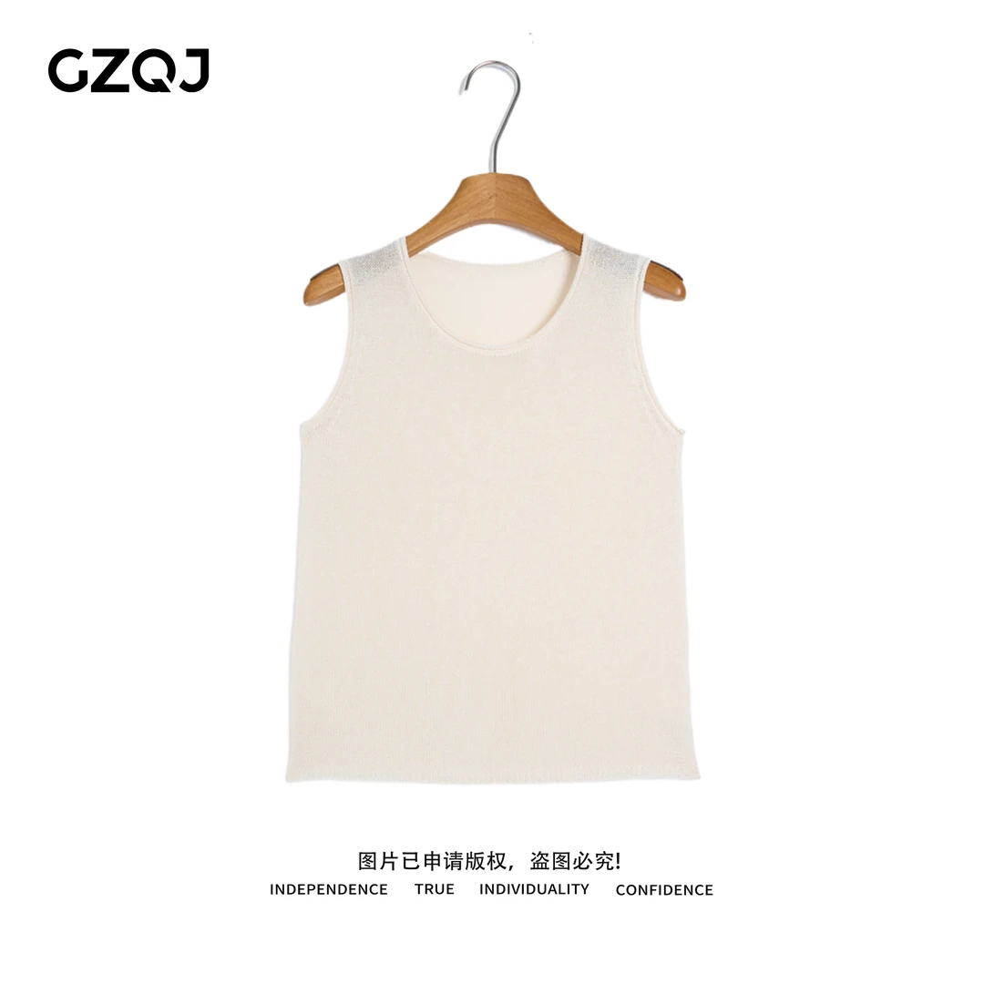 老琴私服【素纱云纹】 欧若风设计感纯色圆领和纸百搭背心女夏季224