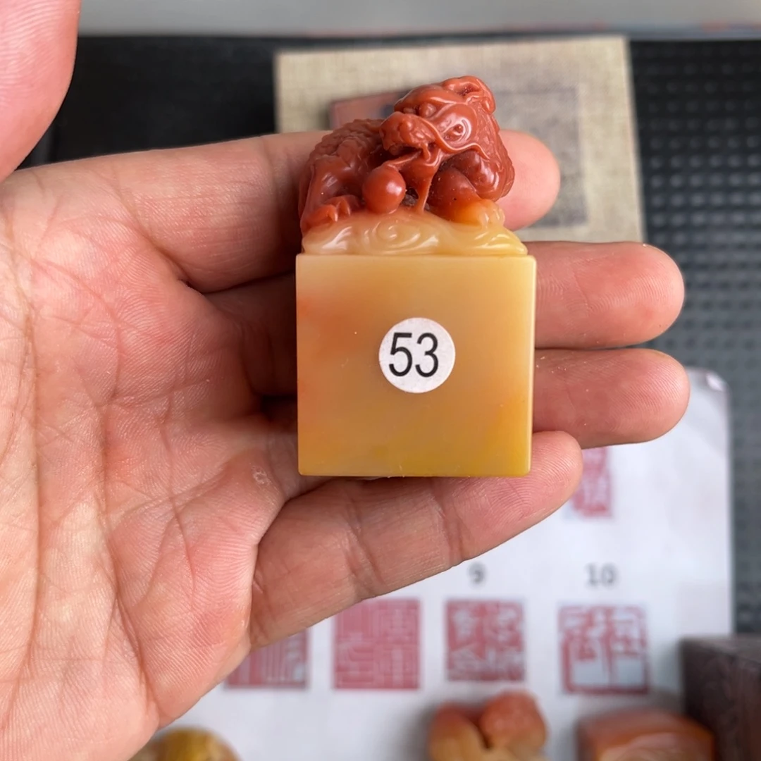 寿山石印石法*现场纯手工定制制作精美