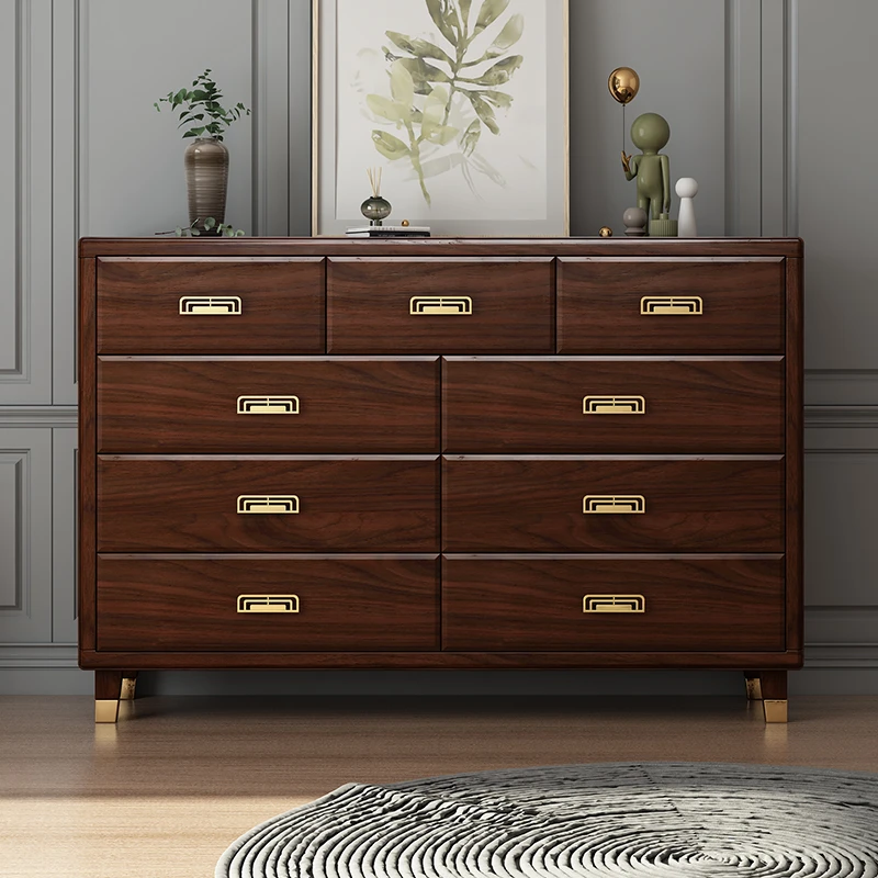 【鸿福】纯实木新中式多功能斗柜靠墙实木储物柜玄关家用柜