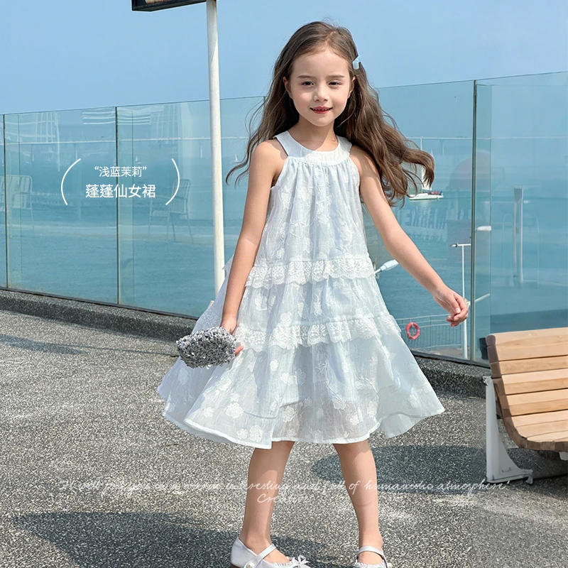 图图小象童装女童连衣裙2025夏季新款百搭甜美蓬蓬仙女裙BXQ717