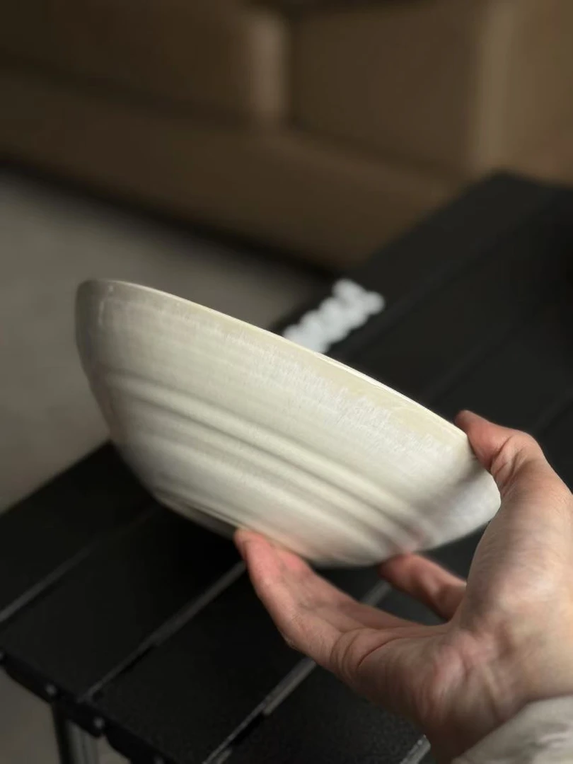 w274  做旧陶瓷菜碗7.7英寸沙拉碗窑变水果碗 微瑕 凑满20发货