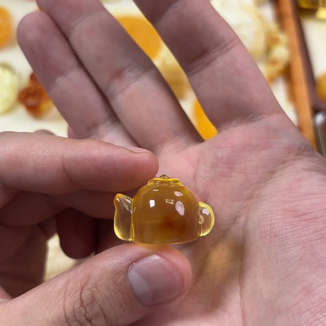 蜜蜡未镶嵌裸石把把壶