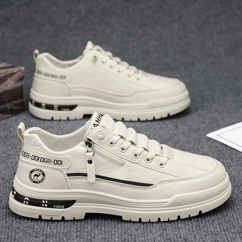 【设计师款】2025秋季新款男鞋皮面高档休闲鞋抗寒暖和厚底工装潮鞋