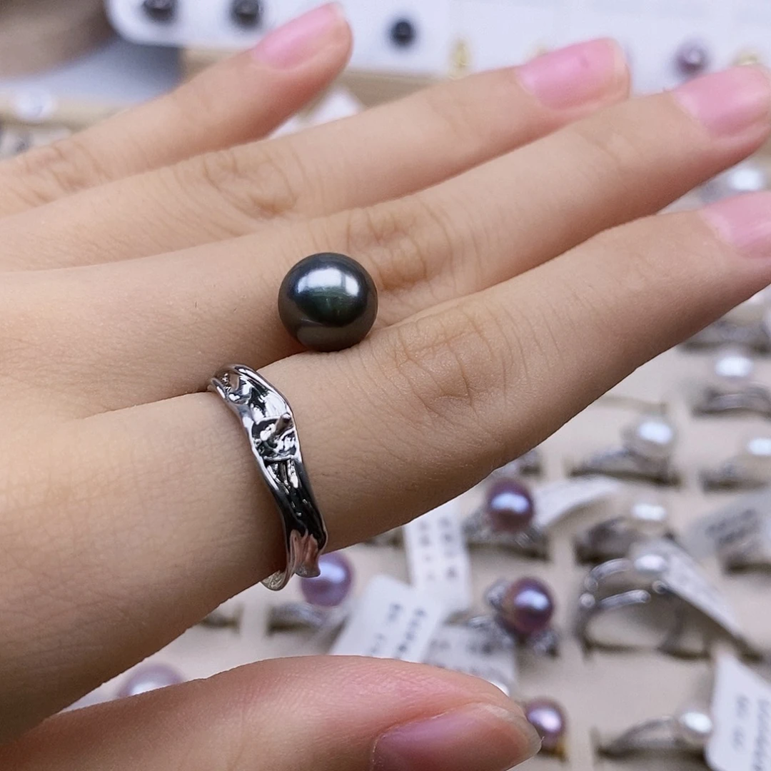 海水珍珠戒圈银S925镶嵌拍四发一 未满随机发一颗 定制款不退换
