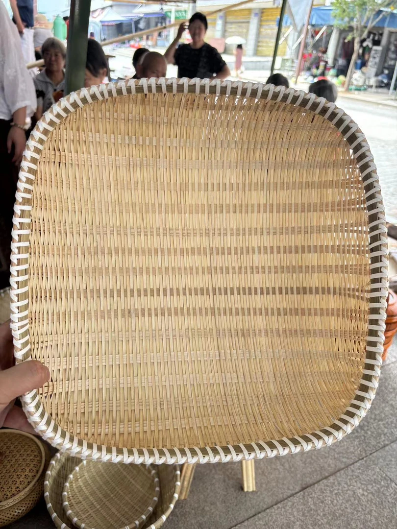 农家自制竹子方框馒头筐精编26cm