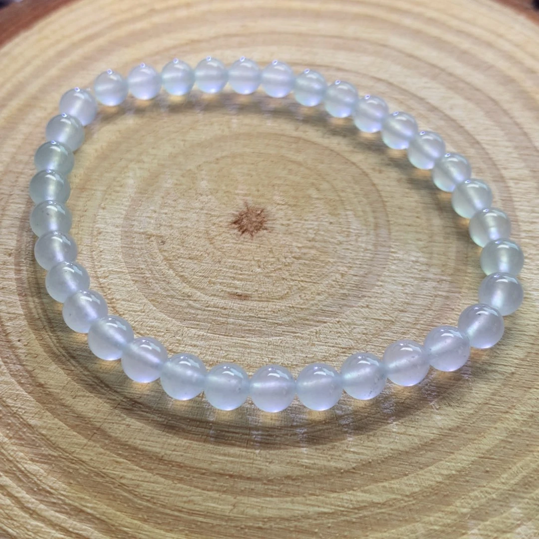 翡翠未镶嵌手链高冰白冰手串5mm