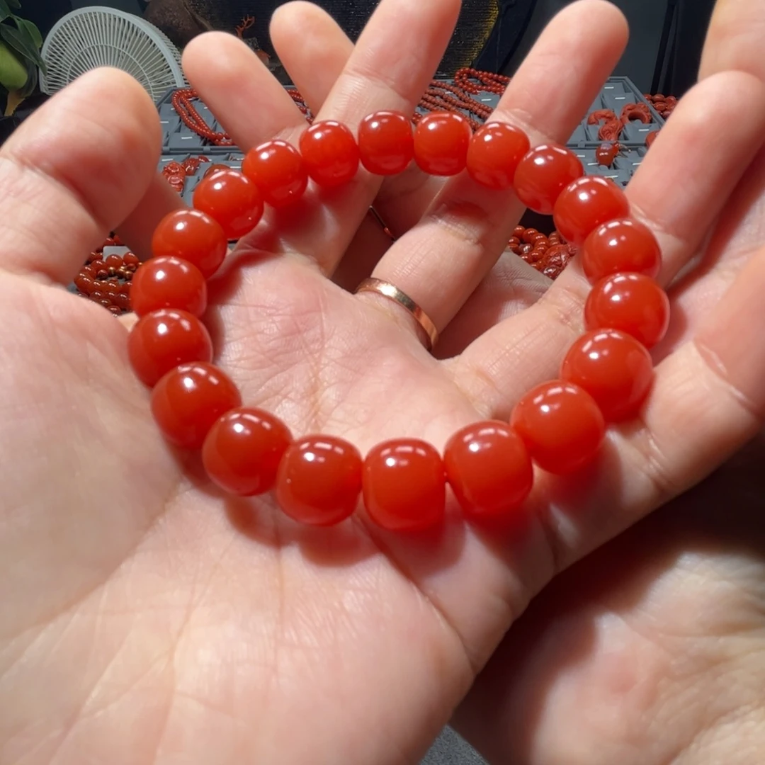 颈饰未镶嵌南红玛瑙10.5顶级中洞子