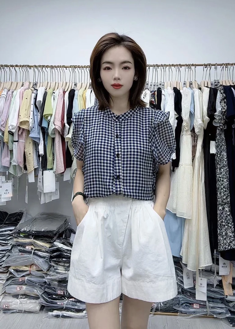 2588 夏季新款高级感时尚百搭荷叶边上衣