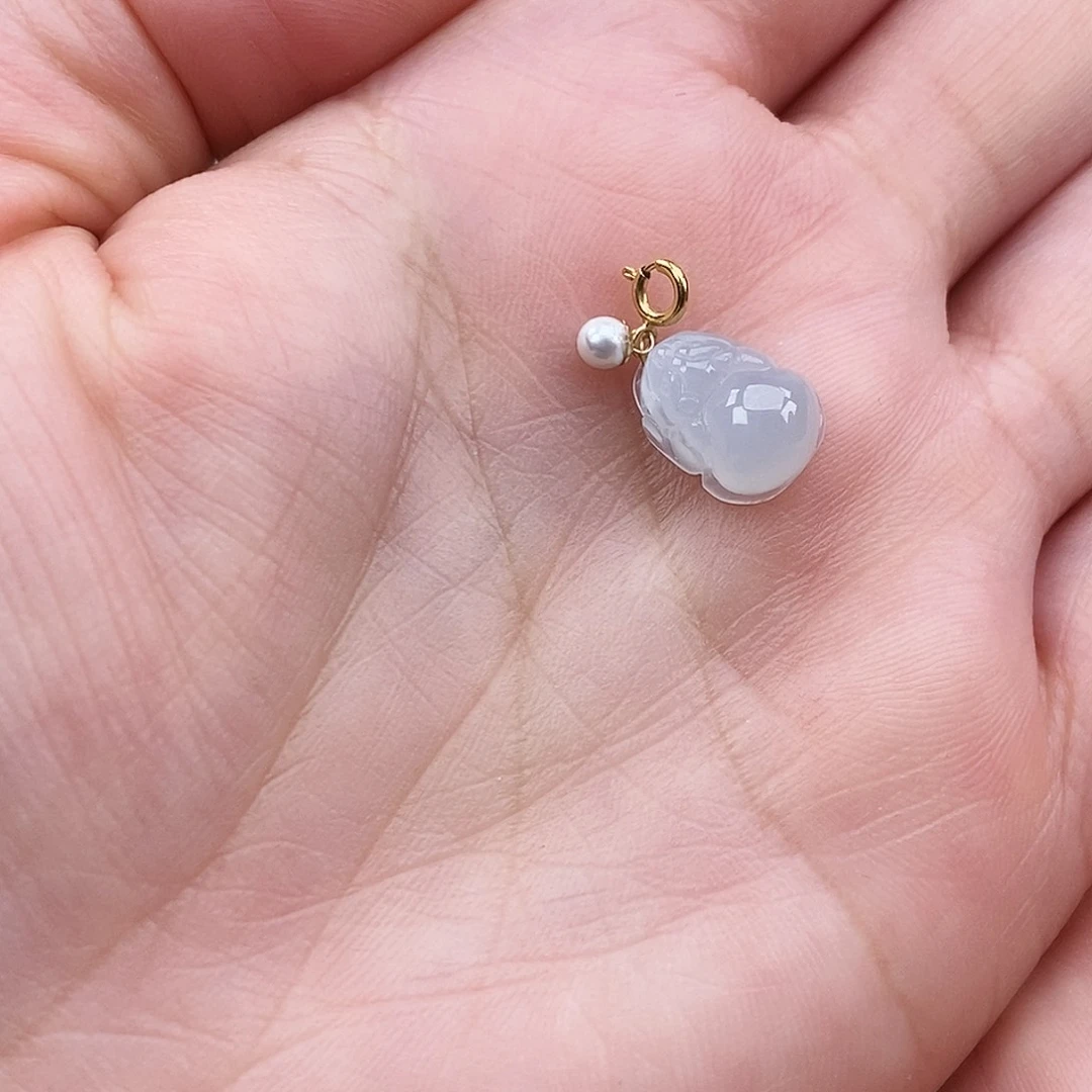 翡翠颈饰18K金镶嵌林*?貔貅