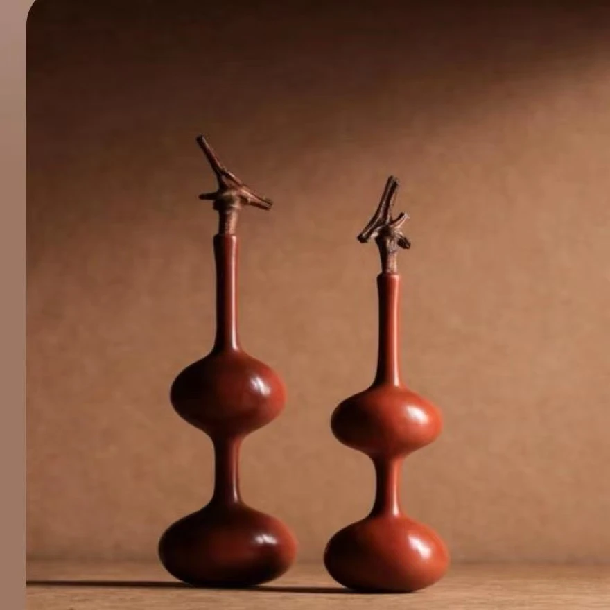 手把件天然梨形红书编制胖墩