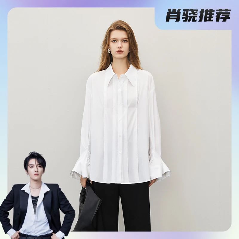 法式设计感衬衫女2023秋装新款小个子高级感小众上衣-EC35632