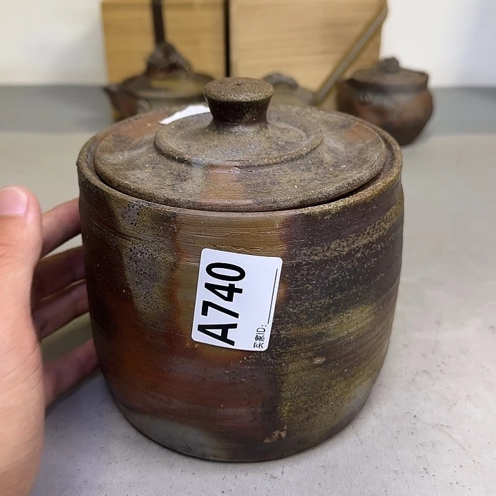 备前烧作品备前烧作品盖子内侧窑裂