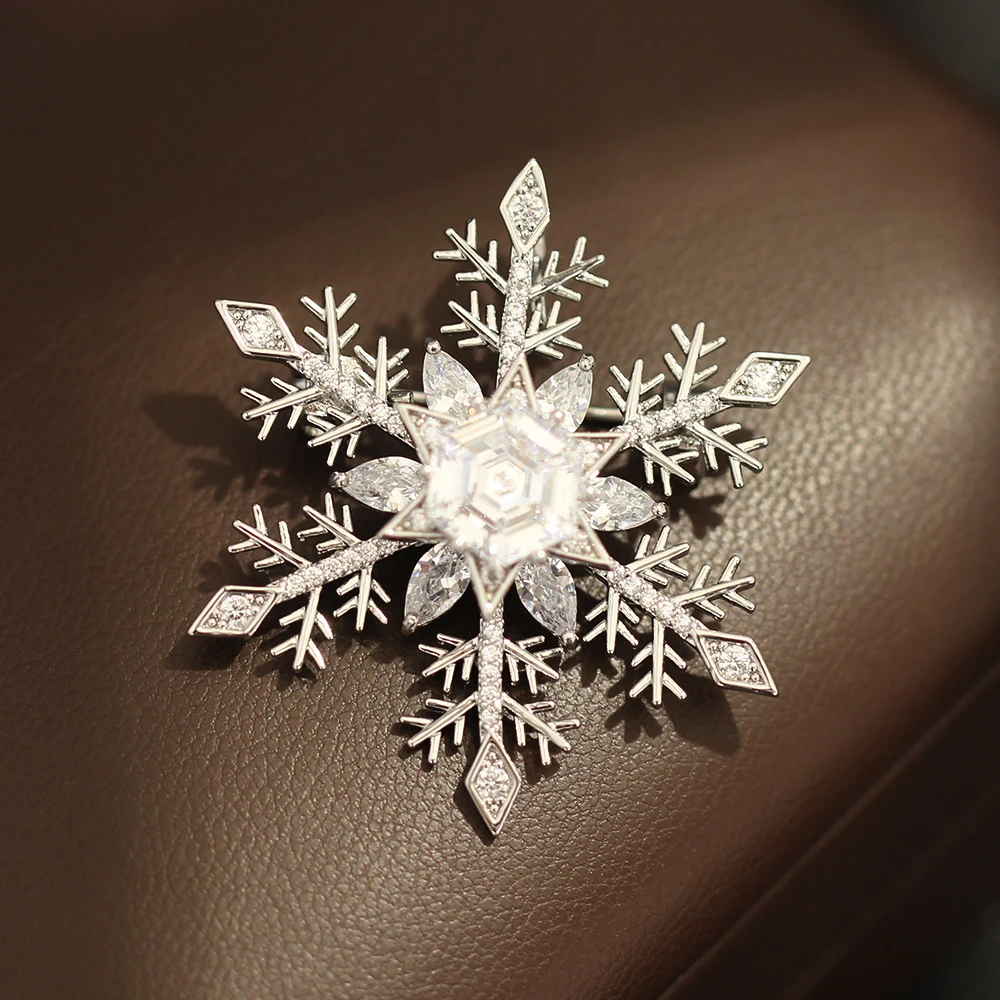 铜合金胸针 经典优雅可转动双层【雪花】胸针气质百搭男女配饰礼物商品图