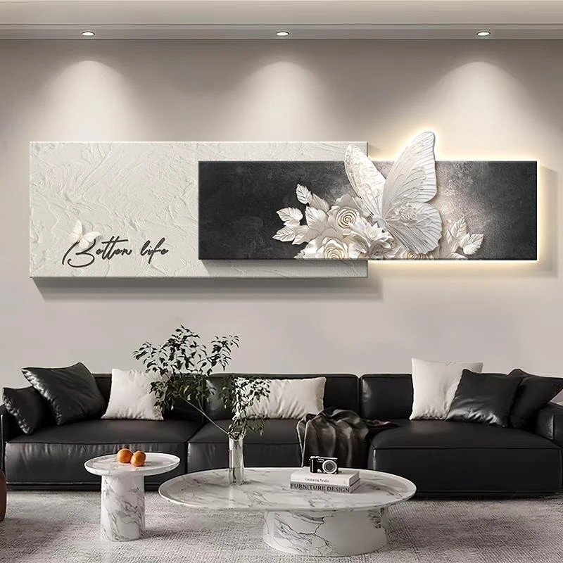 2025新款客厅装饰画轻奢高级感沙发背景墙挂画现代简约砂岩壁画