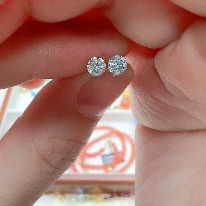 托帕石耳饰银S925镶嵌耳钉