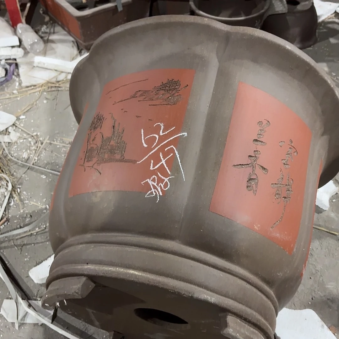 宜兴紫砂花盆，现货发