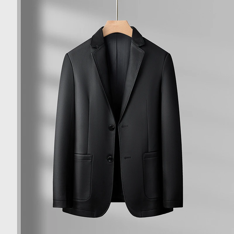 【正品反季】山羊皮西服单款/羽绒款四色可选可商务休闲男士皮外套