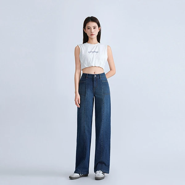 【爱罗莎】2025新款时尚潮流小众设计直筒显高显瘦25005款牛仔裤