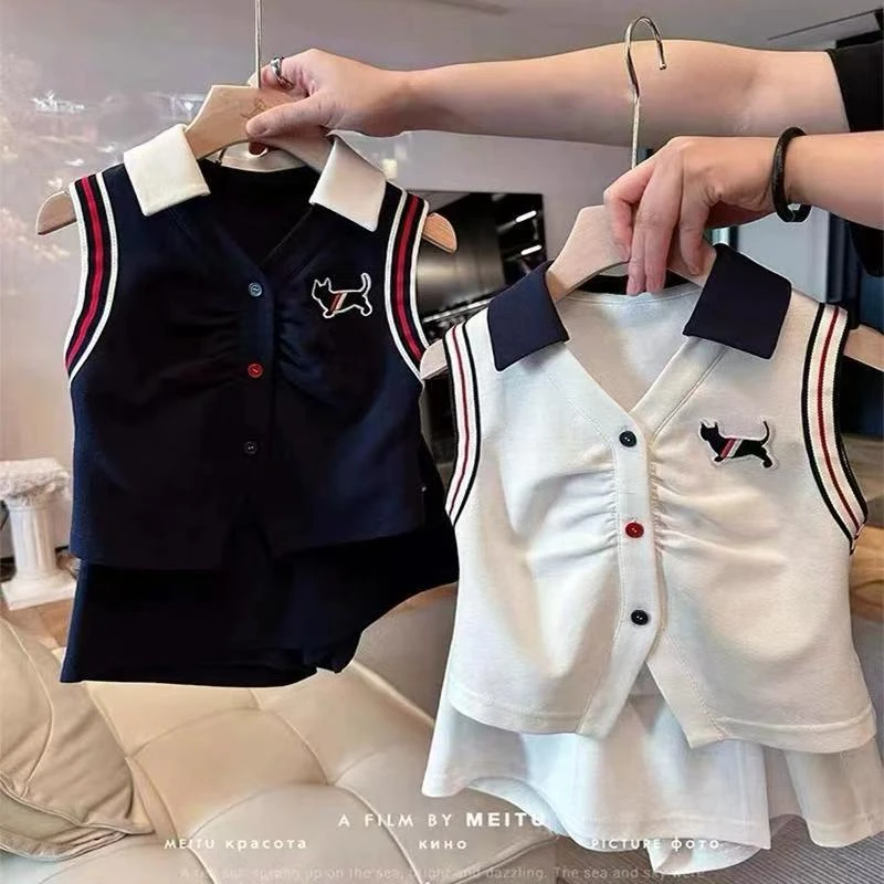 2025新款女童时尚百搭套装洋气儿童甜美短裙夏季网红潮流两件套