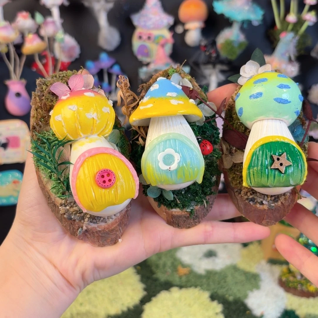 塑料立体木桩小房子