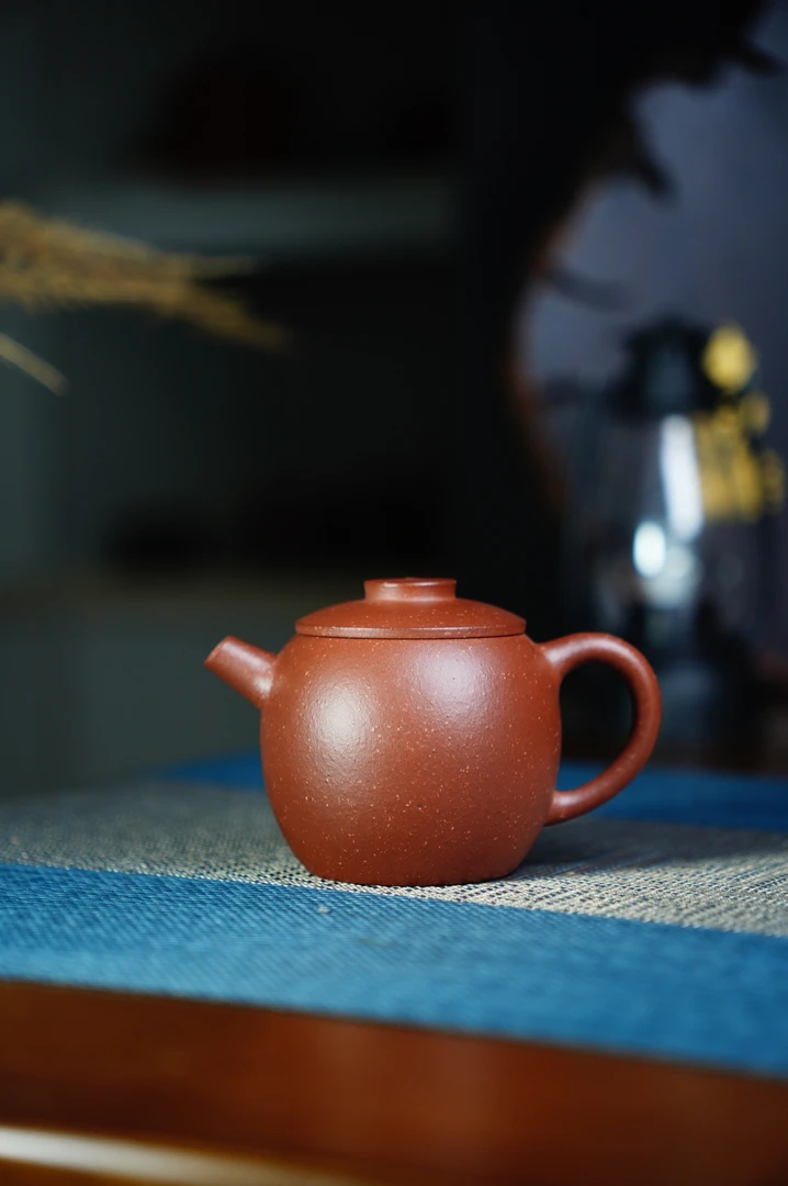 原矿紫砂红皮龙小巨轮90cc全手工小巧好泡养