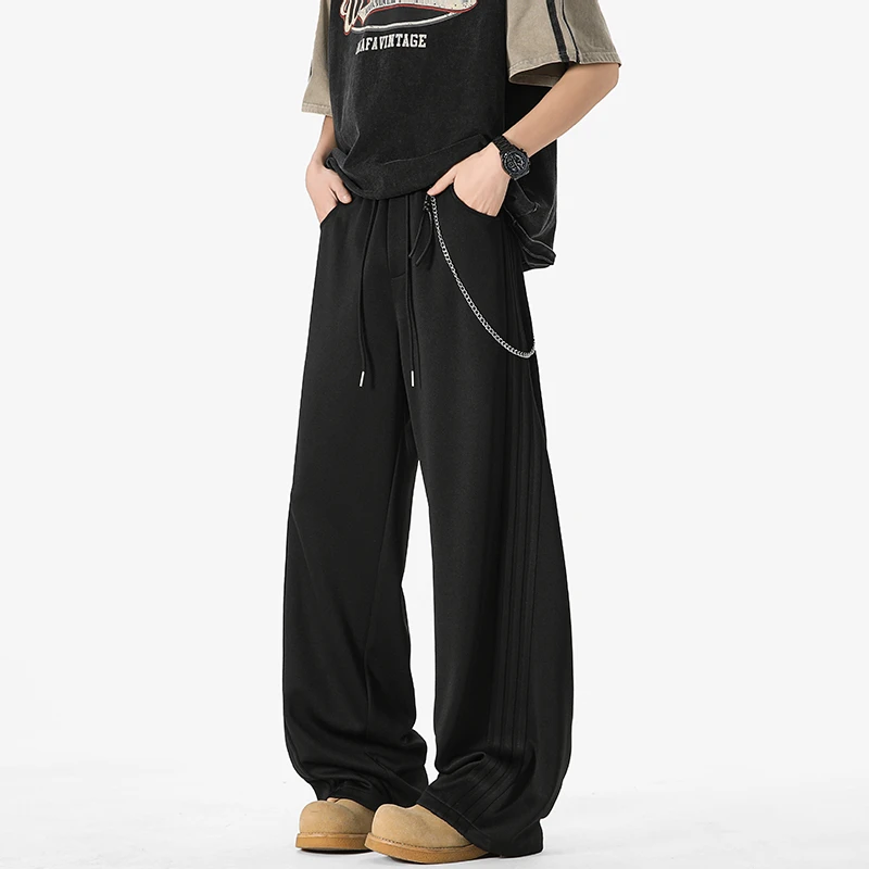 夏季裤子男款休闲裤百搭宽松卫裤垂感法式工装男装轻奢痞帅高街