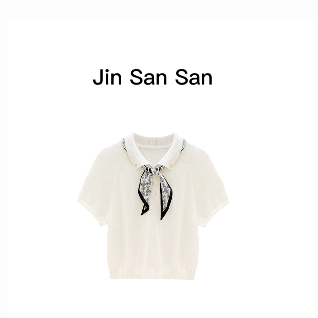 金三三【都市佳人】2025夏季新款时尚天-丝+亚麻设计师上衣H3092