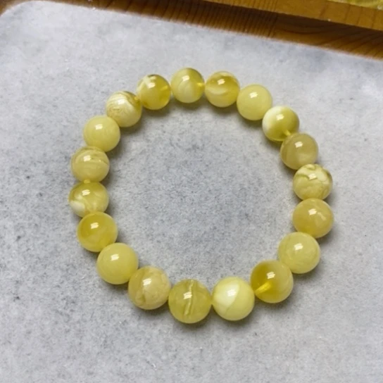 蜜蜡裸石未镶嵌手串