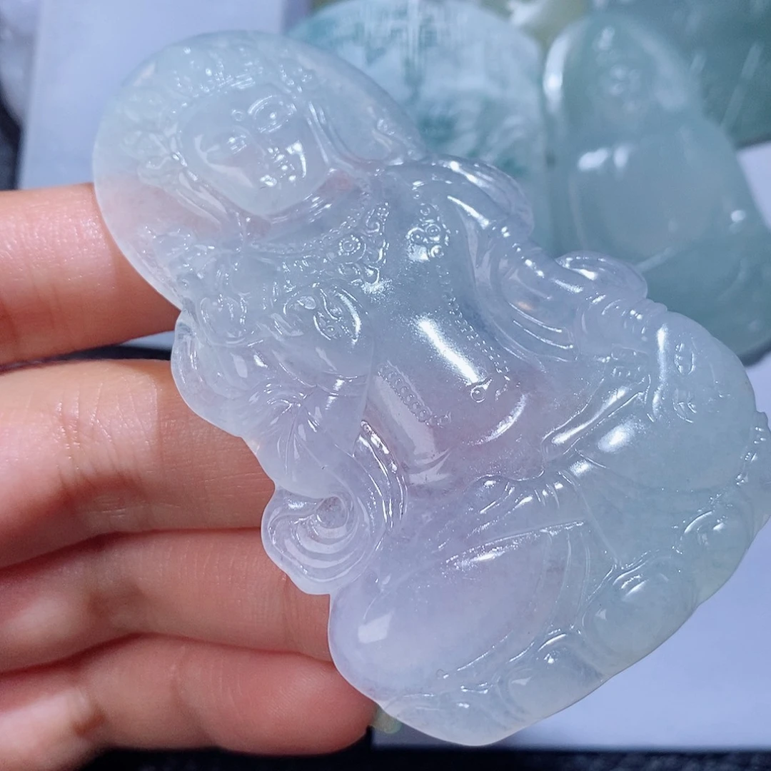 定制翡翠未镶嵌毛货付款后确认抛光