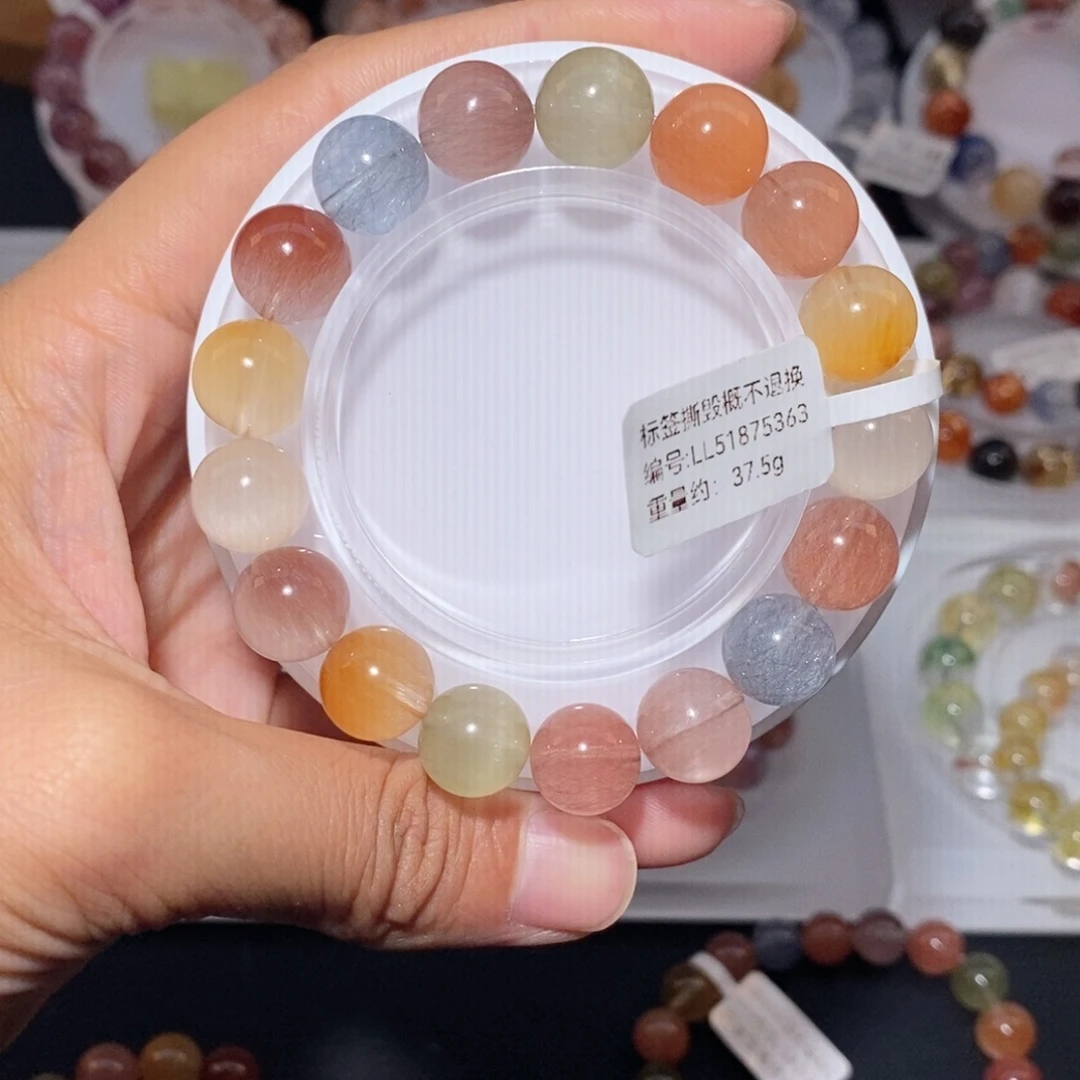 水晶未镶嵌手链彩兔毛手链11.5