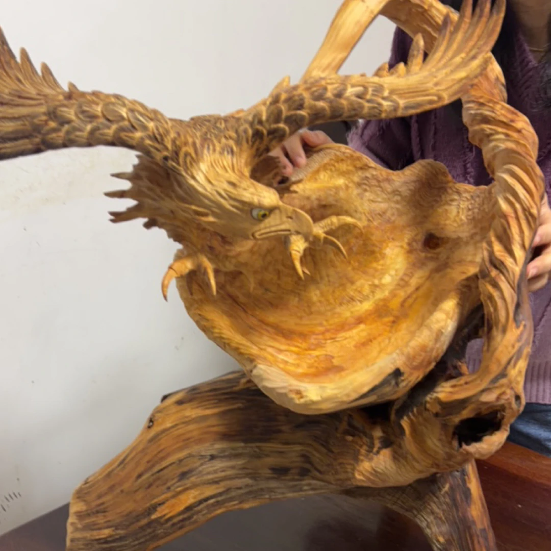 根雕大展宏图摆件手工雕刻客厅办公室会所开业乔迁木雕