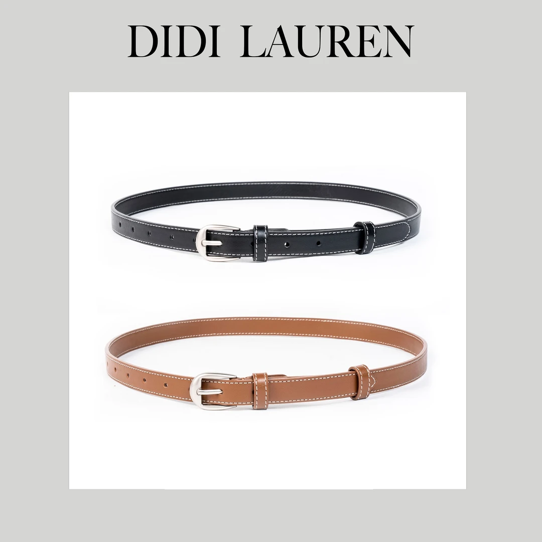 DIDI LAUREN“松野”韩系复古简约款百搭银扣腰带