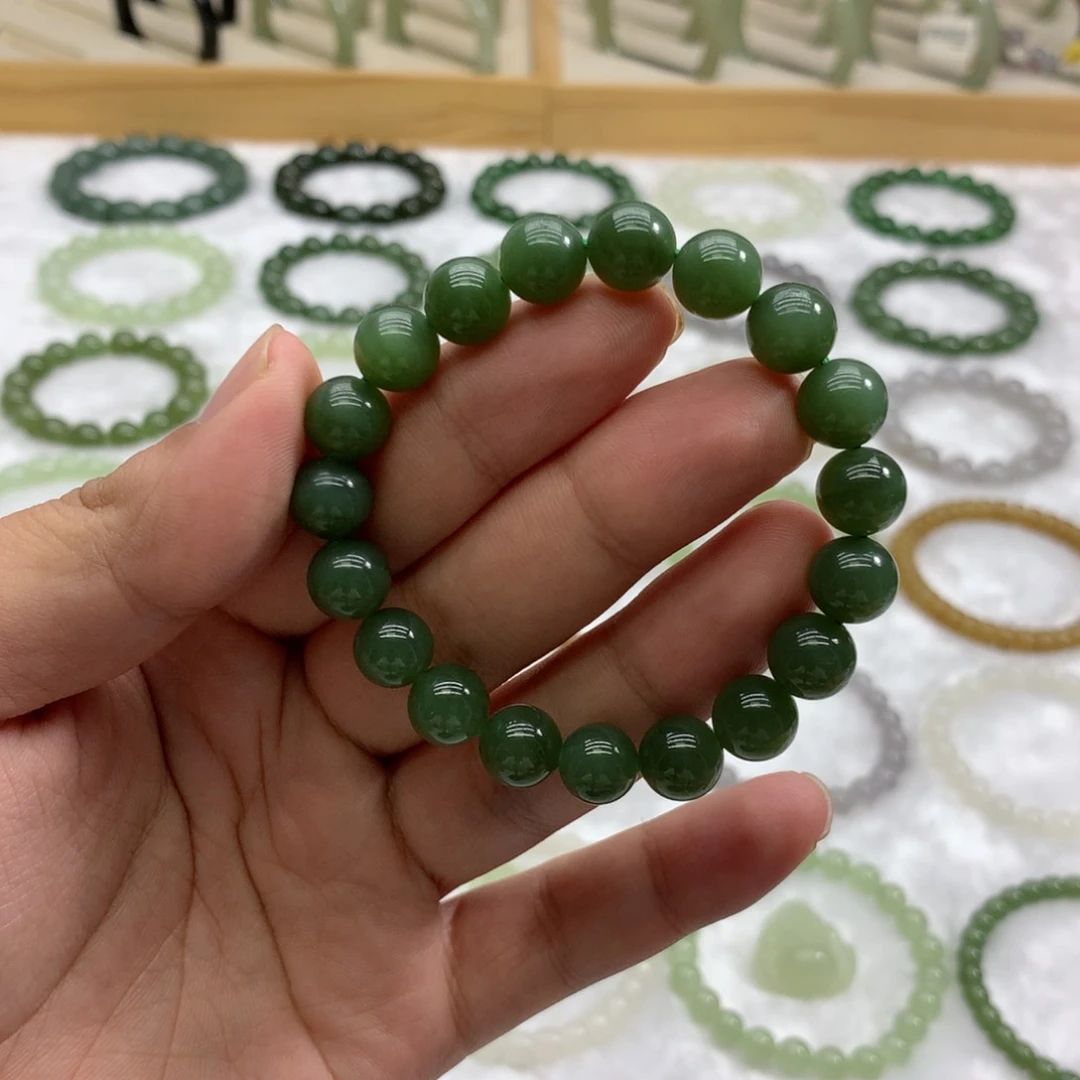 未镶嵌手串和田玉（湖水绿10）