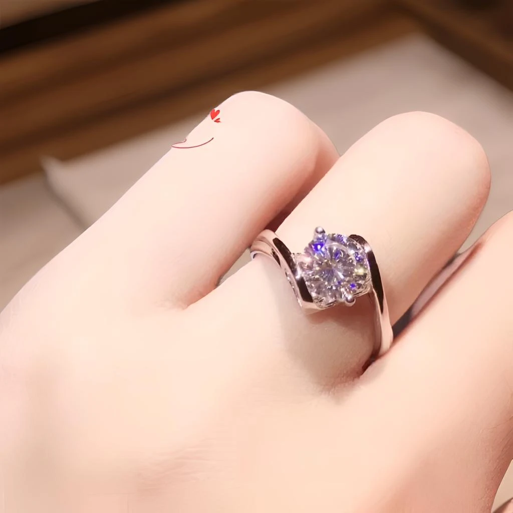 925银戒指 【天使之吻】S925银闭口女戒结婚戒送女朋友经典大气百搭