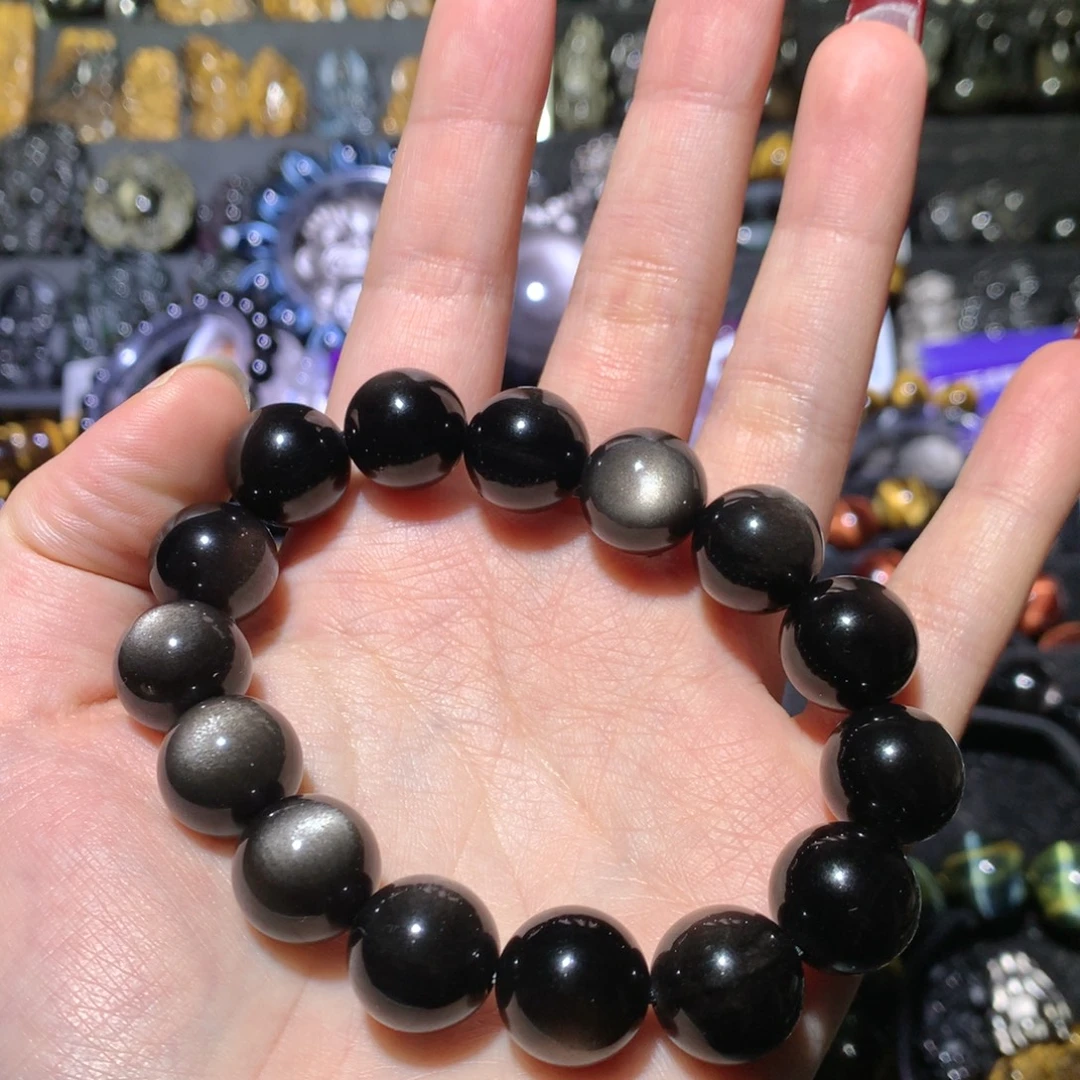 爱***工黑曜岩未镶嵌手串