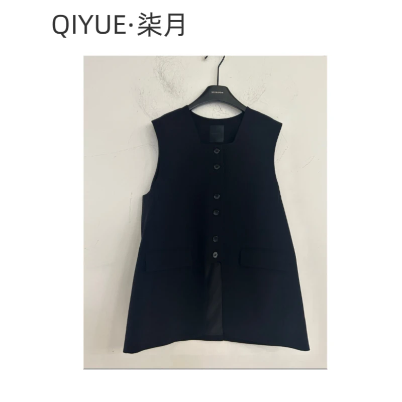 QIYUE·柒月新款纯色极简韩版显瘦四季款马甲