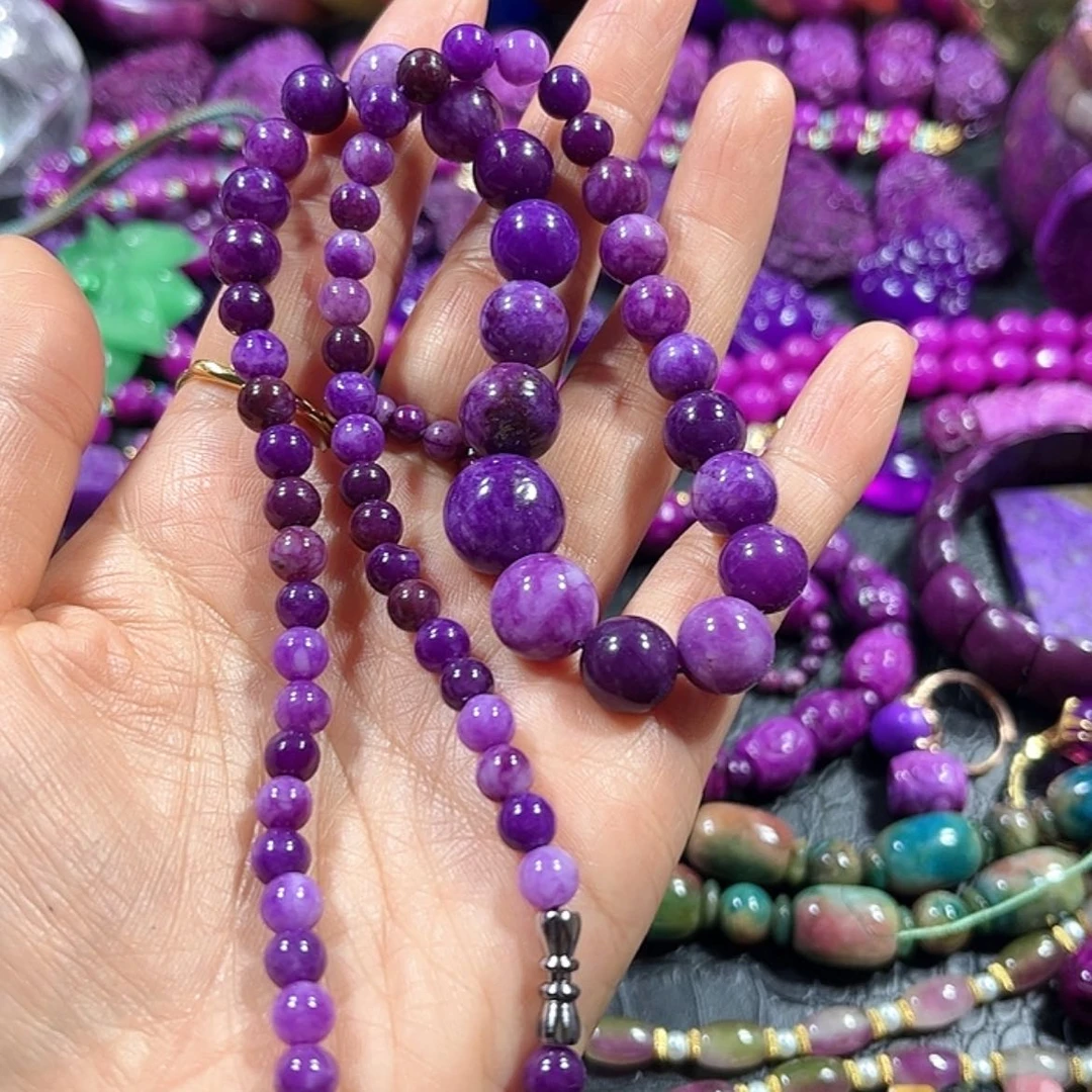 【闪购商品】琉璃配饰小***历舒具石老油料皇家丝绒玉华塔链