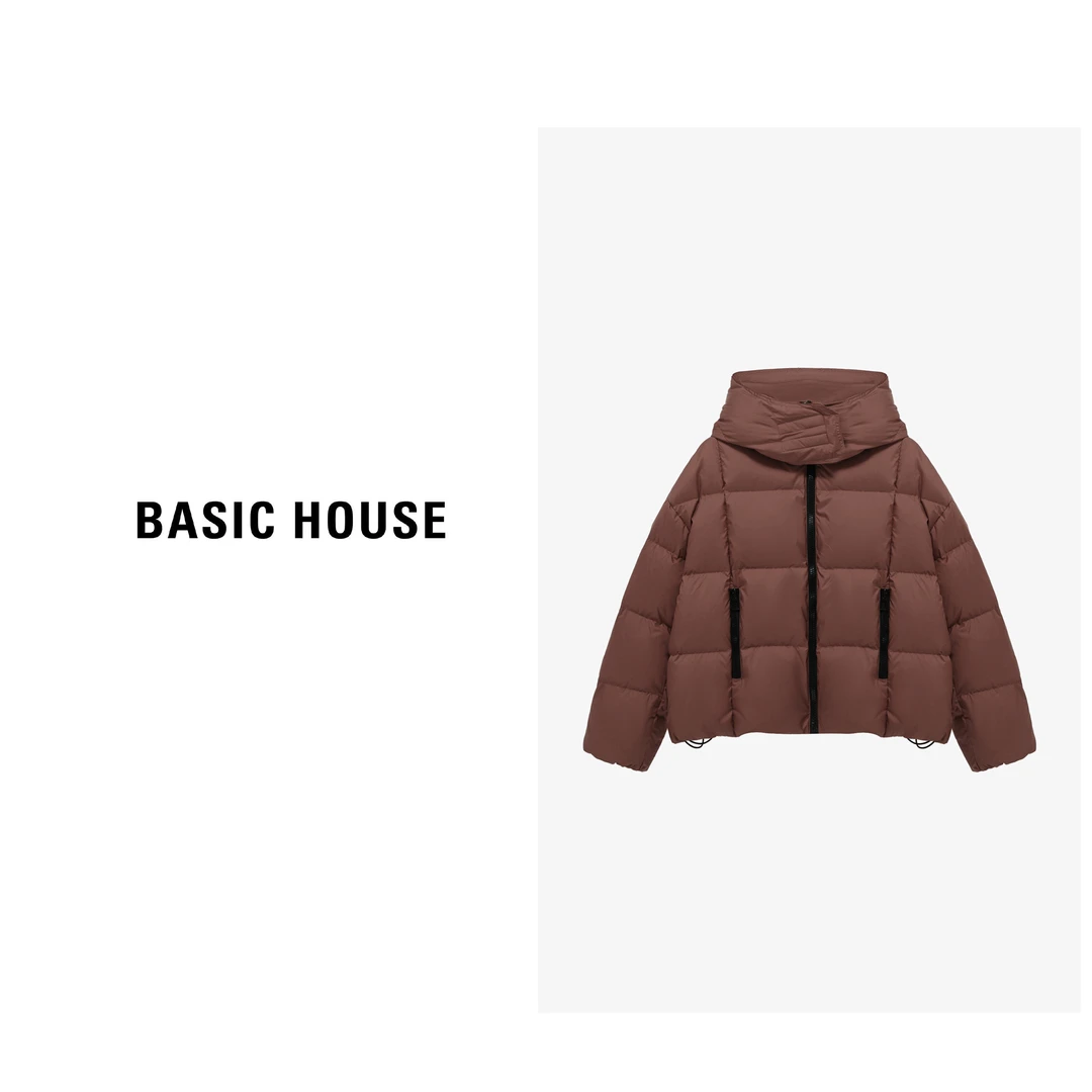 Basic House/百家好女款时尚休闲百搭羽绒服（短款）-B06245C2982