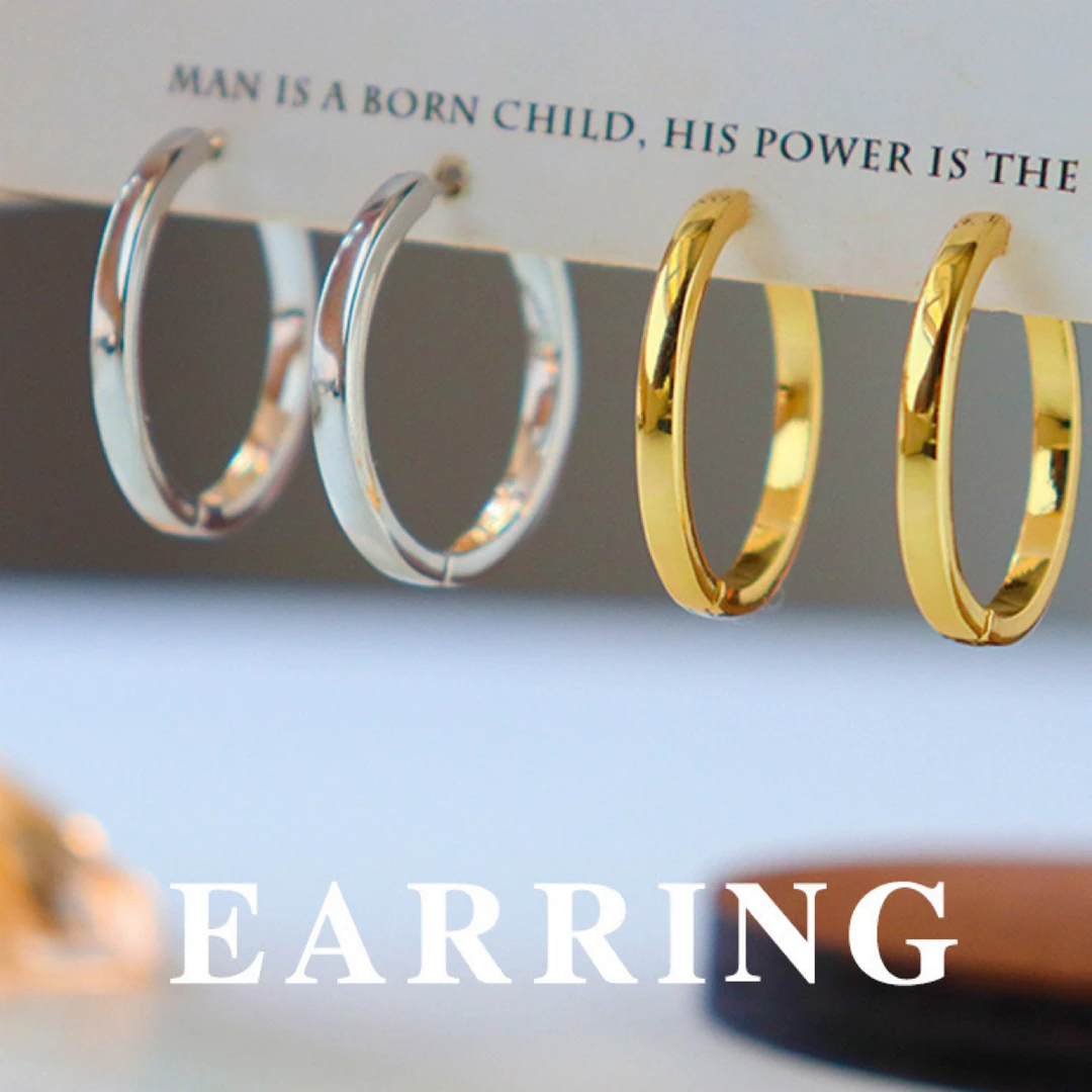 铜合金耳饰 鼎溢欧美时尚简约素圈耳环耳圈女气质轻奢高级yjy