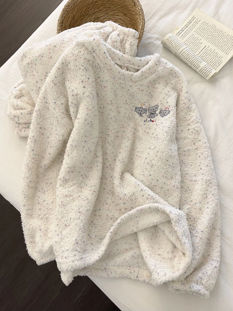 【DMXJ大梦想家】甜美卡通大象珊瑚绒睡衣女秋冬新款保暖家居服套装